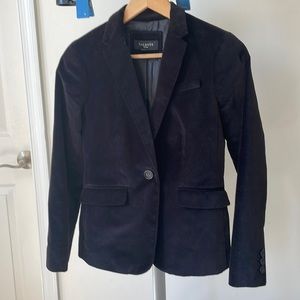 TALBOTS Jacket Blazer Kate Fit Velvet Black Size 2P
